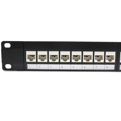 24 Port Rj45 Modular Cat6a Keystone Jack Patch Panel 19 Inch 1u Full Loaded