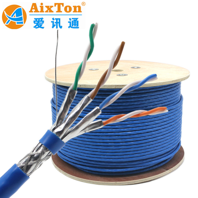 SSTP SFTP CAT8 CAT7E Network Cable 40G High Speed 2000Mhz Double Shielded 22AWG 23AWG Manufacturer
