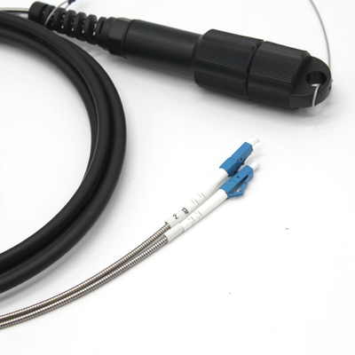Communication Armored Fiber Optic Patch Cord Single Mode FTTH Drop Cable SC/UPC To FC/UPC Connector