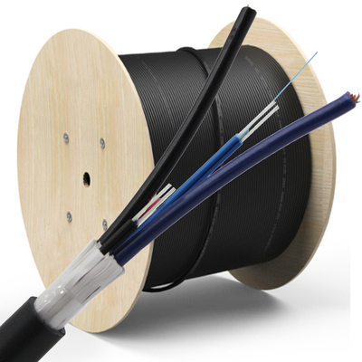 Optics 12-48-Core Hybrid Cable Copper Wire Power Composite PE Jacket FTTH SM Type Optical Fiber Cable