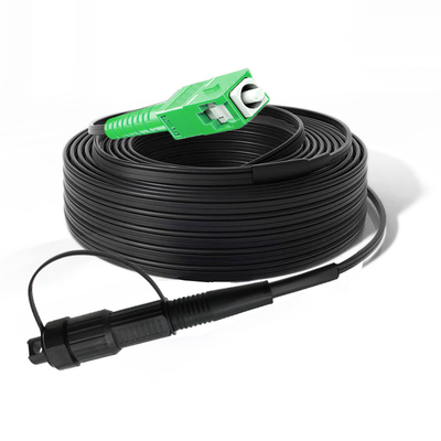 Waterproof Opti-tap Corning LC APC connector fiber optic patch cord with G657A1 G657A2 Single mode Flat drop cable