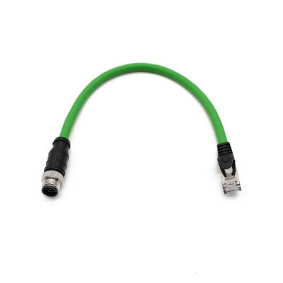 IP67 Industrial Ethernet M12 X Coded 8pin Male Straight to RJ45 Male Molded Cable Ethernet Communication Network Cable