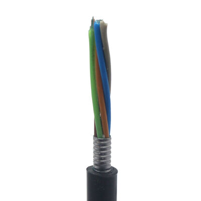 Outdoor Overhead Armored Fibre Optical Cable GYTS Single PE Jacket 12 24 48Core 