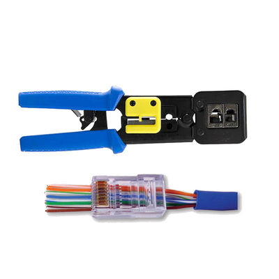 8p8c Rj45 Pass Through Connectors Utp Gold Plating Cat6 Modular Plug