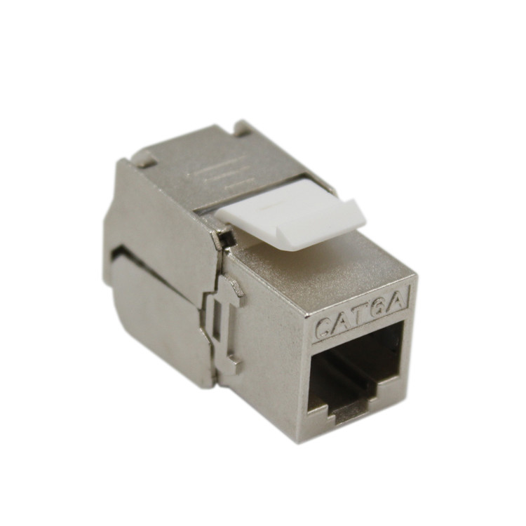 Punch Down Network Cat 6A Keystone Jack 180 Degree FTP Shielded Modular