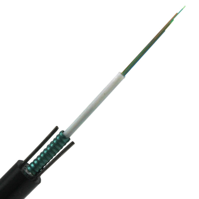 4 / 6 / 8 / 12 Core Direct Burial Singlemode Fiber Optic Cable Armored Parallel Steel Wire GYXTW