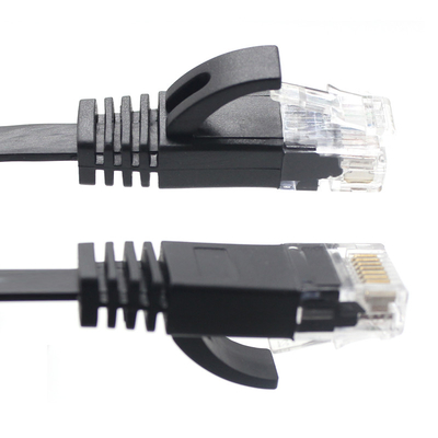 Cat5 Cat6 Cat7 Flat Ethernet Cable , 3M Network Lan Patch Cable With RJ45 Plug