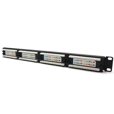 24 Port UTP Server Patch Panel , T568A / T568B Cat 5E Patch Panels