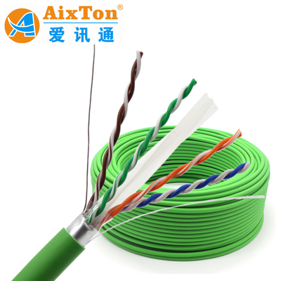 Pure Bare Copper Conductor Indoor Outdoor Network Communication Cable Cat6a Single Shielded FTP CAT6a Cable