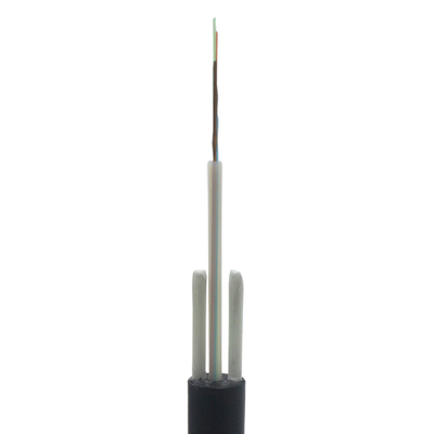 Outdoor Aerial Fiber Cable Center Loose Tube 4 Cores G652D GYFXTY PE Jacket FRP Messenger Wire
