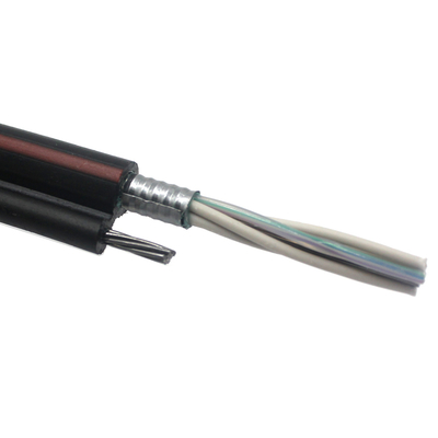 Aerial Steel Messenger GYTC8S Figure 8 Self Supporting Fiber Optic Cable 12-144 CORE Length 1-5km per wooden drum