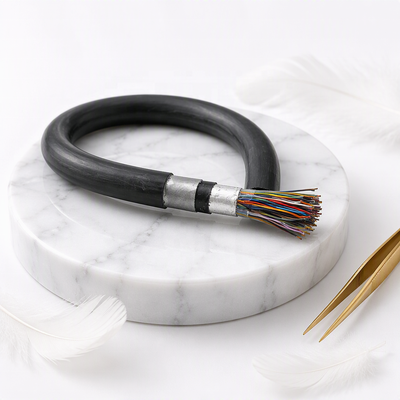 Outdoor Cat3 25 Pair Telephone Cable 24AWG Solid Copper Waterproof Black PE Multi-pair Backbone Communication Wire 305m