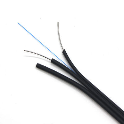 Self Supporting Flat FTTH Drop Cable G652D G657A Steel Fiber Optic Wire