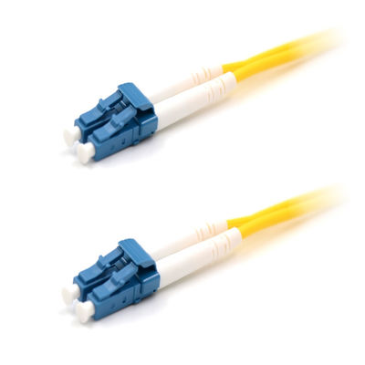 1m Yellow Duplex Connector Fiber Optic Patch Cord LC UPC To LC UPC