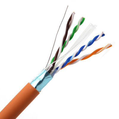 Orange Color 4 Pairs Cat 6 Shielded Ethernet Cable 23AWG LSZH Jacket