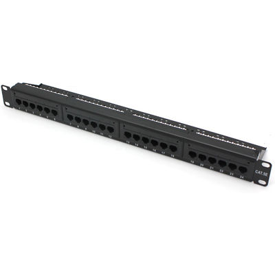 Network UTP 19 Inch 1U Cat5e Patch Panel 24 Ports Unshielded Type