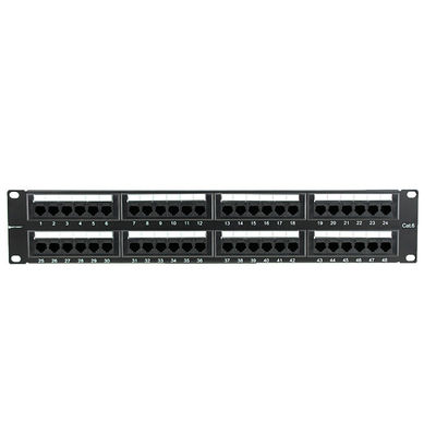 48 Port 19 Inch 2U Network Patch Panel CAT6 RJ45 Modular Management