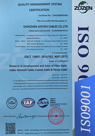 China Shenzhen Aixton Cables Co., Ltd. certification